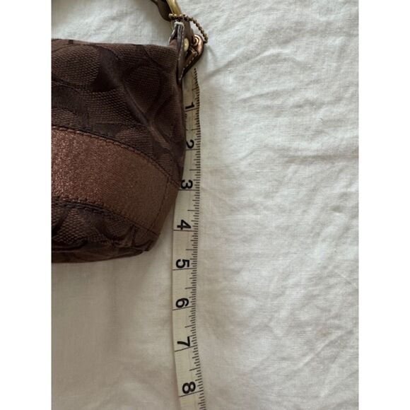 Coach 40757 Legacy Signature Brown Canvas Small Hobo Baguette bag - Picture 9 of 10
